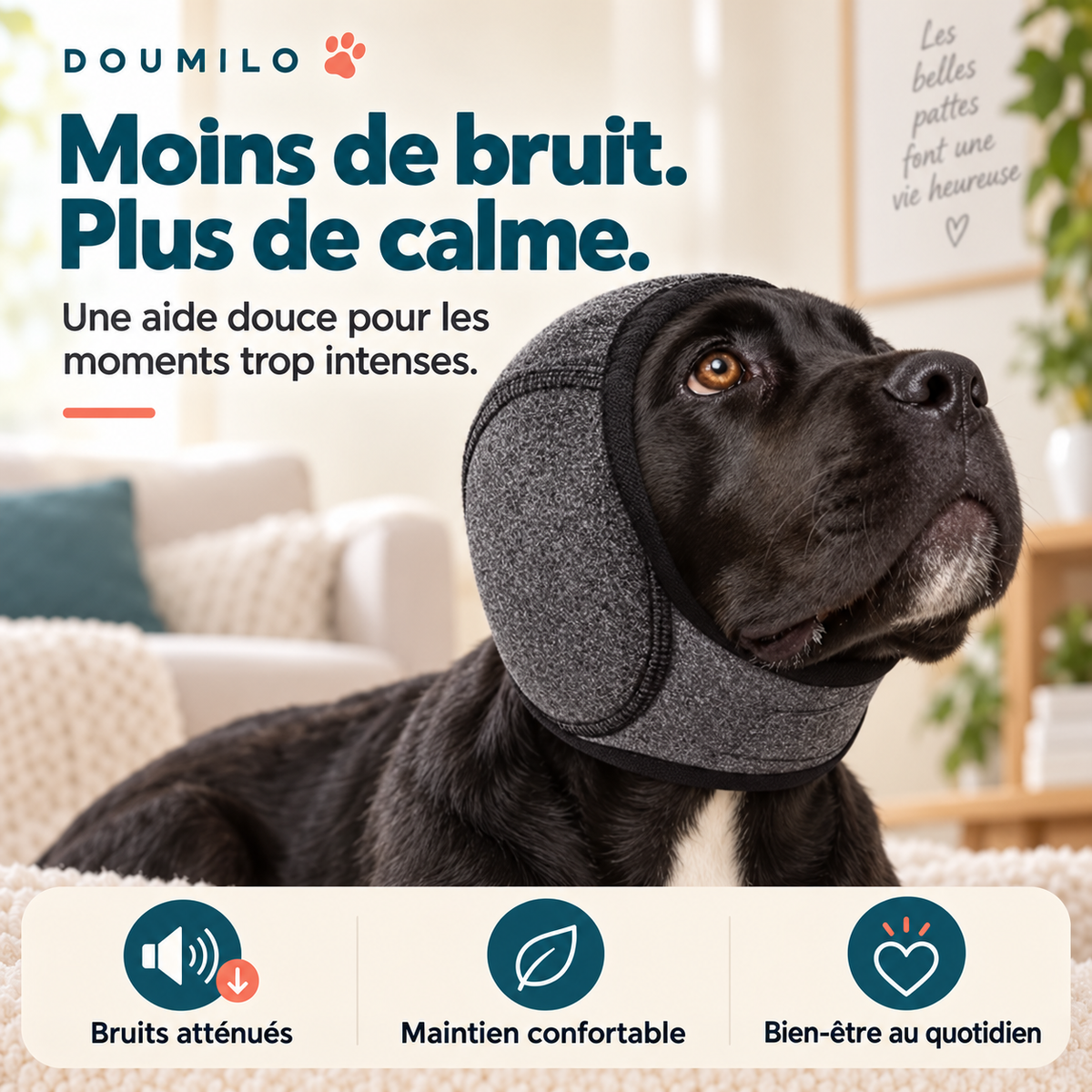 Protège-oreilles apaisant pour chien