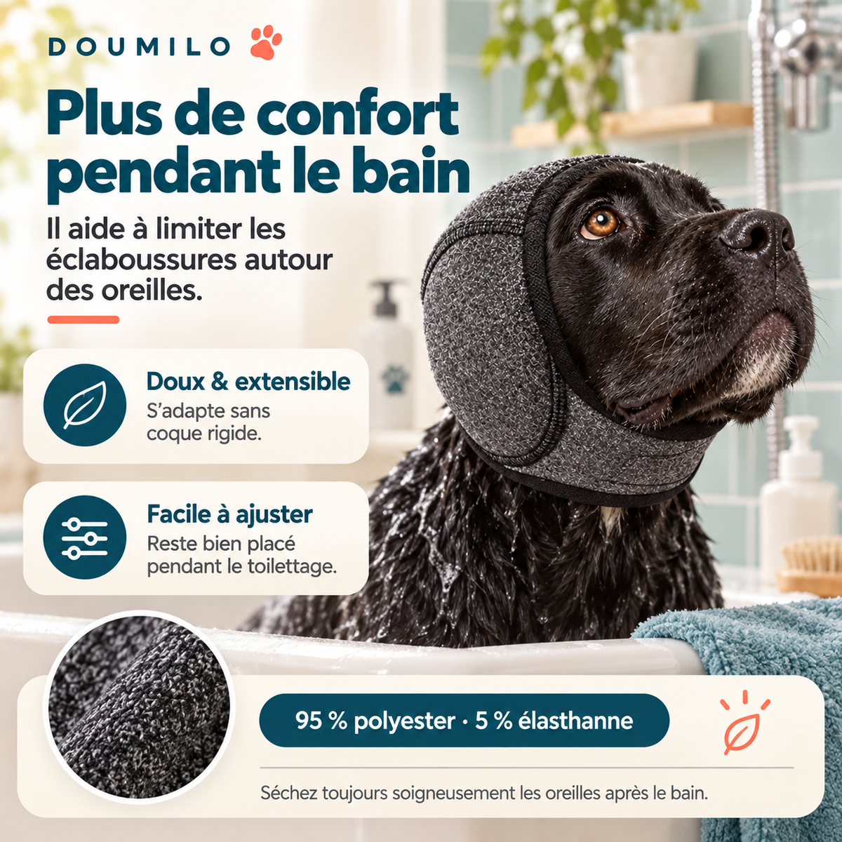 Protège-oreilles apaisant pour chien